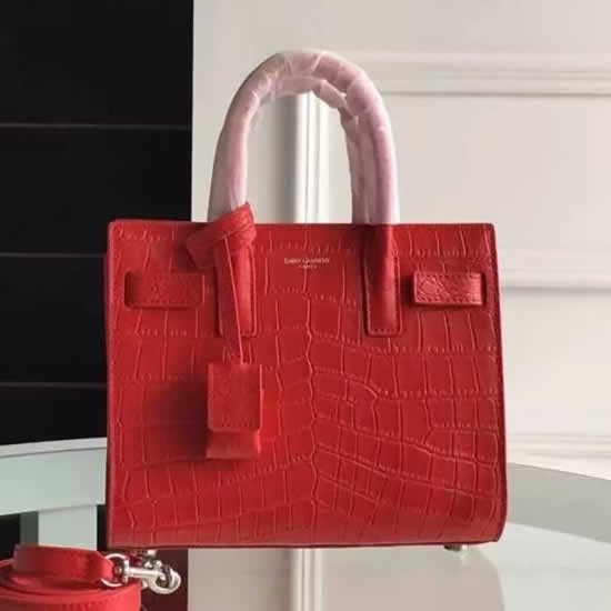 Replica Saint Laurent Nano Sac De Jour Croc Embossed Red Bag